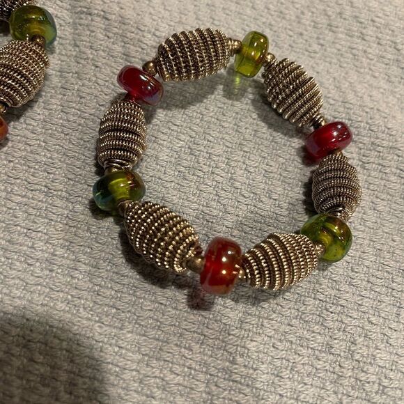 Multicolored Silver Wire Purple and Green Napkin Rings 2 sets of 6 Each = 12 - Picture 3 of 16